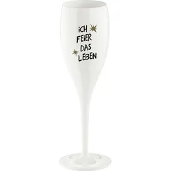 Cheers Champagnerglas mit Schriftzug Ich Feier Das Leben