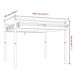 vidaXL Gartenpavillon mit ausziehbarem Dach Creme 3x3 m Aluminium