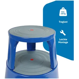 Dönges Rollhocker, Metall, blau