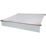 MCW Elektrische Kassetten-Markise H124, Vollkassette, 4x3m ausfahrbarer Volant Acryl Creme