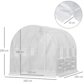 Outsunny Foliengewächshaus Stahl Weiß 2,95 m2