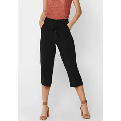 Palazzohose »ONLWINNER – Culottehose mit elastischem Bund und Kordelzug«, unifarben, modisch, regular fit, Kunstfaser, Eingrifftaschen, Gr. 42 (XL) - N-Gr, Black, , 13353708-42 N-Gr