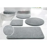 MY HOME Badematte »Merida«, Badvorleger, Badezimmer Teppich«, rutschhemmend beschichtet, fußbodenheizungsgeeignet-schnell trocknend-strapazierfähig, Badteppich, Uni Farben, rechteckig, rund & als 2-tlg. Set erhältlich silberfarben