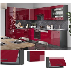 VICCO Hängeschrank 60cm (flach) Bordeaux Hochglanz Küchenschrank Dunstabzug Küchenzeile Fame-Line