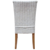 Soma Esszimmer Stuhl Rattanstuhl Wintergarten Cardine mit/ohne Sitzkissen weiß (BxHxL) 48 x 98 x 60 cm mit Sitzkissen