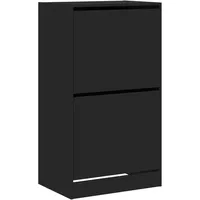 VidaXL Schuhschrank mit 2 Klappen Schwarz 60x42x108 cm
