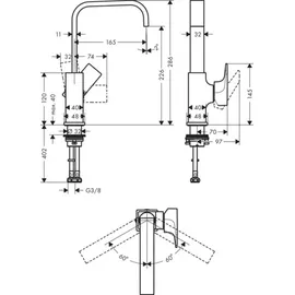 Hansgrohe Metropol 230 Einhandmischer polished gold optic 32511990