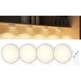NORTHPOINT LED Akku Schranklichter Unterbauleuchte Spots 4er-Set Akzentbeleuchtung mit Bewegungsmelder