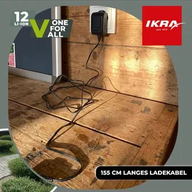IKRA Akku Ladegerät Ladekabel mit LED Anzeige, kompatibel mit IKRA 12V Akku Familie