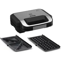 Tefal Jamie Oliver 2-in-1 Sandwich-Waffel-Kombigerät, Antihaftbeschichtete Platten, spülmaschinengeeignet, Betriebs- und Temperaturkontrollleucht...