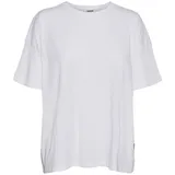 Noisy May Damen Einfarbiges Oversized T-Shirt | Basic Rundhals Kurzarm Top | Shortsleeve Oberteil NMMATHILDE, Farben:Weiß, Größe:XS - XS