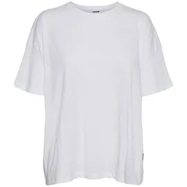 Noisy May Damen Einfarbiges Oversized T-Shirt | Basic Rundhals Kurzarm Top | Shortsleeve Oberteil NMMATHILDE, Farben:Weiß, Größe:XS - XS