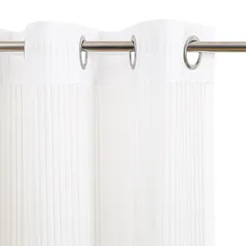OTTO home Gardine OTTO HOME "Fritty", weiß, B:140cm H:225cm, Ausbrenner, Polyester, Gardinen, Gardine, Ösen, transparent, Pflegeleicht, elegante Längststreifen