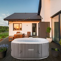 AREBOS Whirlpool | In- & Outdoor | 154 x 154 cm | LED-Display  | Oktogonal