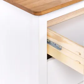Beliani Kommode mit 5 Schubladen Shillington Kiefernholz Weiß