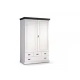 Wäscheschrank Kleiderschrank Schrank Kasten ROMAN Kiefer massiv weiss kolonial