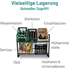 D&D Living Getränkekistenregal 104 x 32 x 82 cm Schwarz