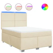 vidaXL Boxspringbett 140 x 200 cm Creme
