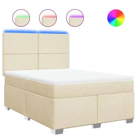 vidaXL Boxspringbett 140 x 200 cm Creme