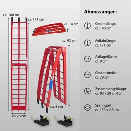 Baumarktplus TRUTZHOLM Auffahrrampe Verladerampe Verladeschiene Rampe 2er Set Alu rot