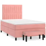 vidaXL Boxspringbett mit Matratze Rosa 120x200 cm Samt1469383