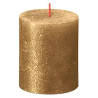 Bolsius Stumpenkerze Rustik Shimmer 8 cm gold
