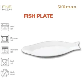 wilmax england Wilmax Fischplatte 46 cm aus Porzellan Weiß, WL-992009/A - Weiß
