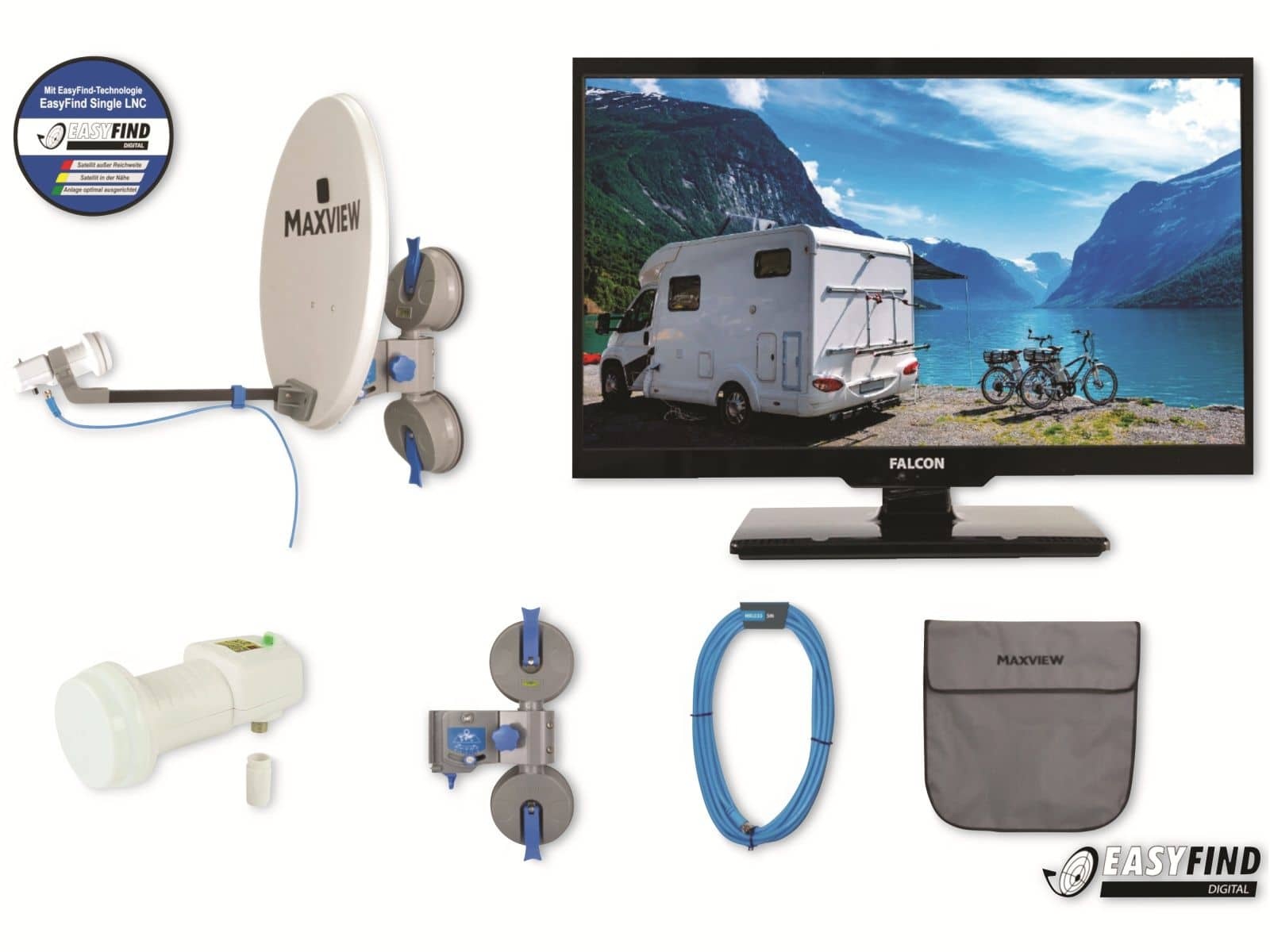 FALCON Easyfind TV Camping Set Maxview Pro, inkl. LED-TV 61 cm (24")