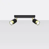 SOLLUX lighting Sollux SL.1070 Deckenleuchte NERO 2 schwarz/Gold