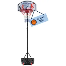 Hudora Unisex-Youth Basketballständer All Stars Basketball-Ständer, höhenverstellbar-Basketball-Korb-71655, schwarz,blau,rot, one size