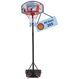 Hudora Unisex-Youth Basketballständer All Stars Basketball-Ständer, höhenverstellbar-Basketball-Korb-71655, schwarz,blau,rot, one size