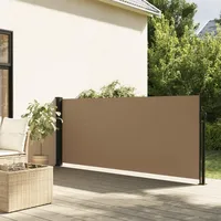 Keyroto Seitenmarkise Ausziehbar Taupe 140x500 cm, Balkon Seitenmarkise, Ausziehbare Seitenmarkise, Windschutz Terrasse, Seitenmarkise Balkon