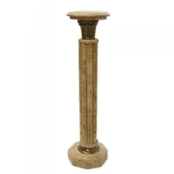 Säule aus Marmor im Barockstil creme Höhe: 110cm, Breite: 30cm, Tiefe: 30 cm - Marmorsäule