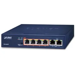 Planet FSD-604HP, Unmanaged, Fast Ethernet (10/100), Vollduplex, Power over Ethe