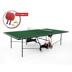 Sponeta Outdoor-Tischtennisplatte "S 1-72 e", inkl. Joola Schläger-Set (2 Schläger & 3 Bälle), (S1 Line), wetterfest,grün,