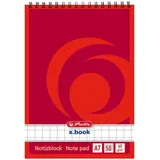Herlitz Spiral-Notizblock x.book A7 50 Blatt, ohne Rand, 4 Stück