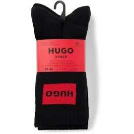 Hugo Rib Label 10267340 Socken 3 Paare Black 39-42