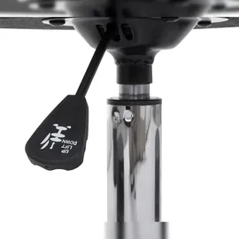 Mendler 2er-Set Hocker HWC-C22, Sitzhocker Schminkhocker, höhenverstellbar Ø 35cm ~ Kunstleder, schwarz