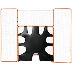 VEVOR 3-IN-1-Lacrosse-Tor mit Rücklaufsperre und Zielscheibe, 12' x 9' Lacrosse-Netz, Hinterhof-Lacrosse-Rebounder-Ausrüstung mit Stahlrahmen, schnell und einfach aufzubauendes Trainingsnetz, perfekt