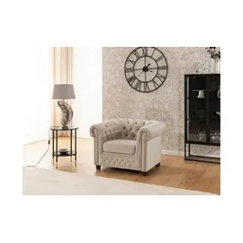 S-Style Chesterfield Sessel Cleo Blink Samt 104 x 72 x 0 cm Beige
