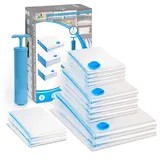 VOUNOT VOUNOT® 12 Stück Vakuumbeutel für Kleidung Bettdecken Bettwäsche, Vakuum Aufbewahrungsbeutel Groß, Mittel und Klein, Kompressionsbeutel mit Pumpe