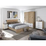freiraum Schlafzimmer-Set ENZO, (cm), in Nodi Eiche/Artik Weiß - 140x200x60 (BxHxT) braun