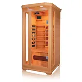 PureHaven Infrarotkabine 90x90x190 cm aus Pacific Coast Hemlock-Holz Bluetooth-Soundsystem Timer Lichttherapie