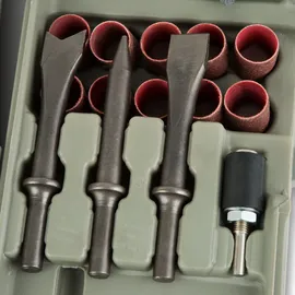 Eberth Druckluftwerkzeuge 71 tlg. mit 1/2" Schlagschrauber, 3/8" Ratschenschrauber, 150mm Meißelhammer und 6mm Geradschleifer, Druckluft Werkzeug mit 1/4" Druckluftanschluss und großem Zubehör