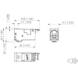 Metz CONNECT E-DAT modul Cat.6A Buchse, (12 Stück)