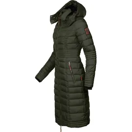 Navahoo Damen Wintermantel Warmer Steppmantel mit Kapuze Umay Olive Gr. L - L