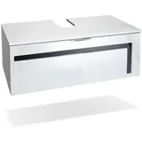 Vladon Waschbeckenunterschrank, Schwarz Hochglanz, Holzwerkstoff, 96x36x51 cm, Badezimmer, Badezimmerschränke, Waschbeckenunterschränke