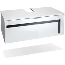 Vladon Waschbeckenunterschrank, Schwarz Hochglanz, Holzwerkstoff, 96x36x51 cm, Badezimmer, Badezimmerschränke, Waschbeckenunterschränke