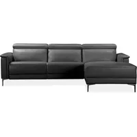 Ecksofa HOME AFFAIRE "LUND, L-Form, 261cm, man. o. elektr. Relaxfunktion (mit USB-A)", schwarz, B:261cm H:97cm T:179cm, Echtleder 100% Echtleder;Kunstleder 100% Polyurethan, Sofas, Ecksofa, und Kopfteilverstellung