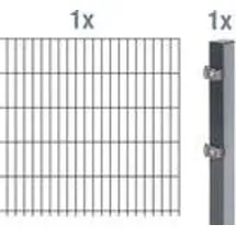 GAH Alberts Doppelstabmattenzaun Set 1 Matte 1 x 2 m grün 644024